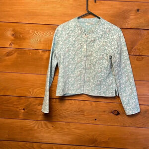 ORVIS womens lightweight jacket reversible quilted floral button up spring event